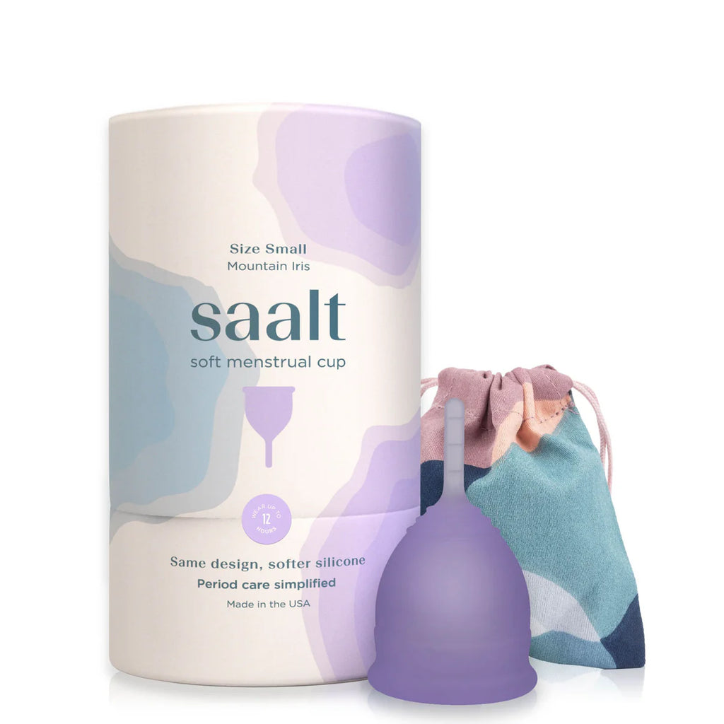 Saalt Soft Menstrual Cup with pouch and tube packaging