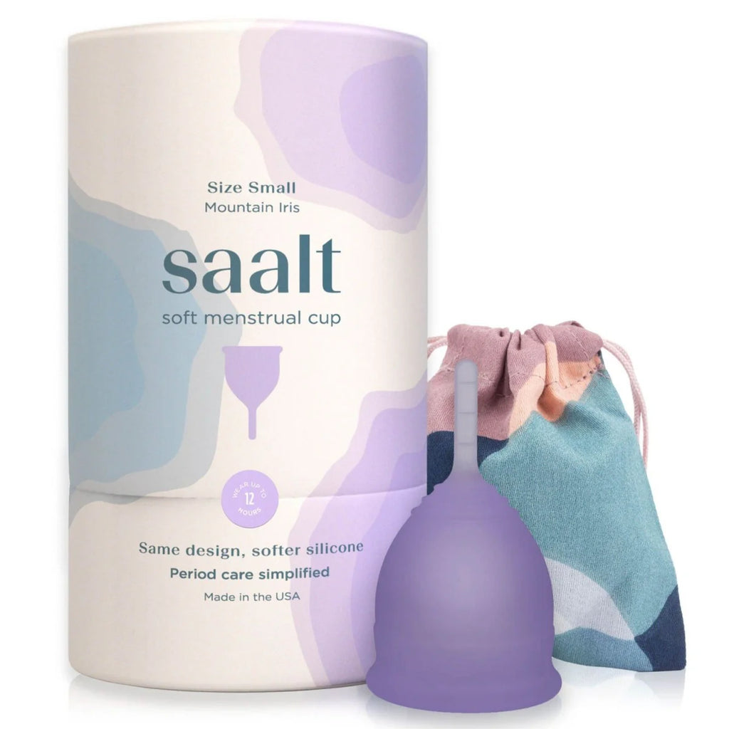 Saalt Soft Menstrual Cup in Small Mountain Iris color