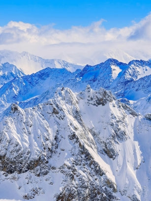 icy mountain peaks