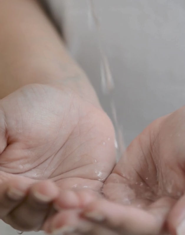 water on hands