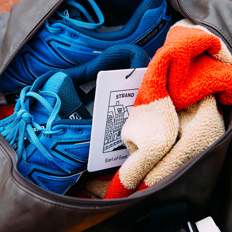 Strand Air Freshener  inside a gym bag