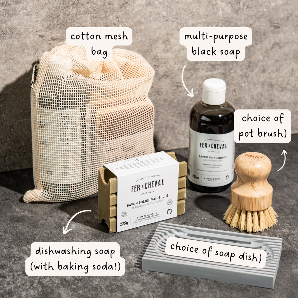 fer a cheval dishwashing gift bag items