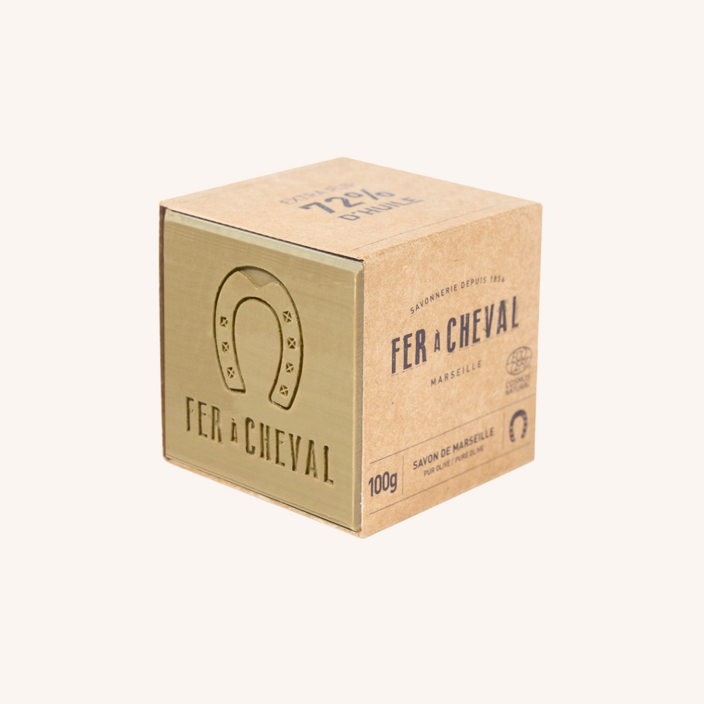 Fer a Cheval Marseille Soap Cube in box packaging