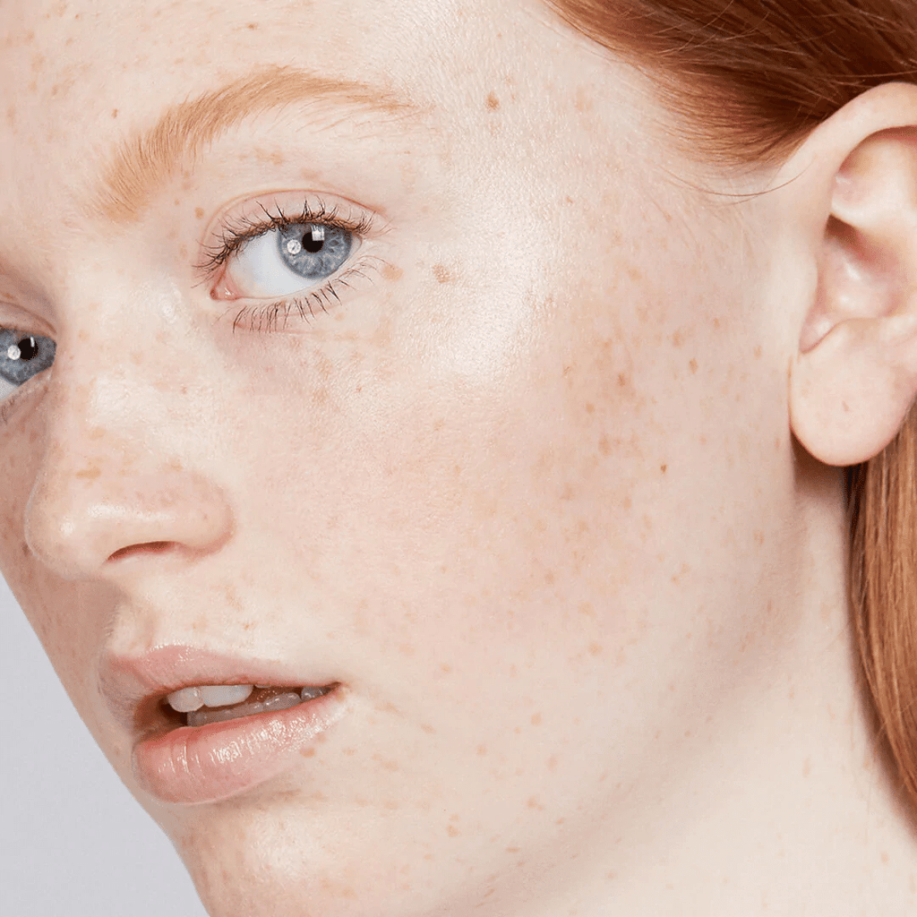 woman with fair skin tone wearing Frosting Lip-to-Lid Balmie