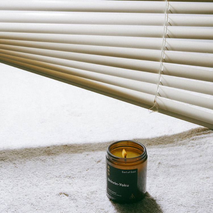 Shinrin-Yoku Soy Candle by the window blinds london-based candles in singapore