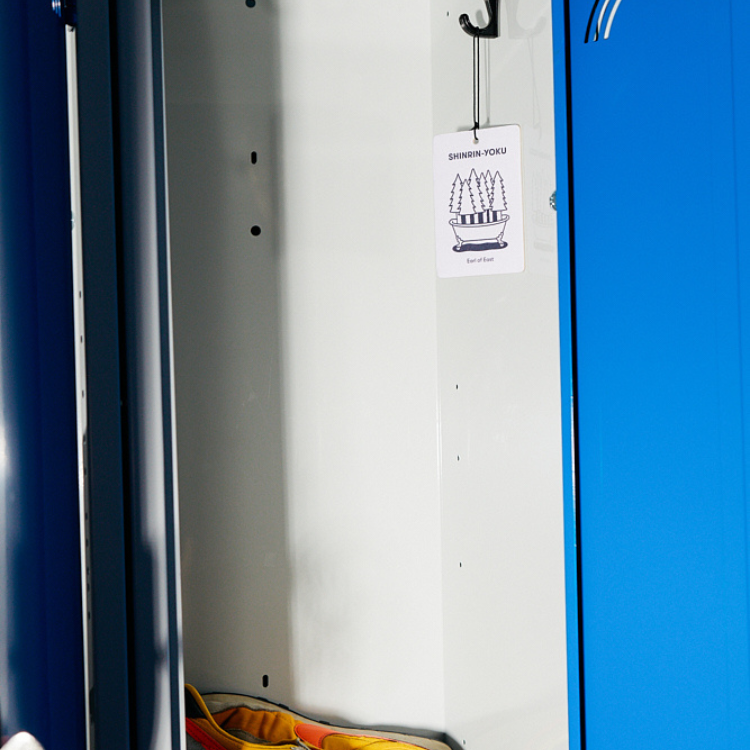 Shinrin-Yoku Air Freshener inside a locker