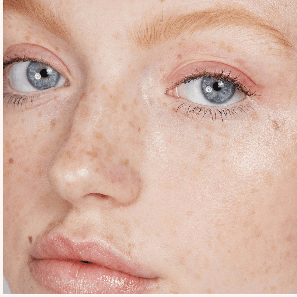 woman with fair skin tone wearing one of the Cotton Candy Skies Lip-to-Lid Balmies