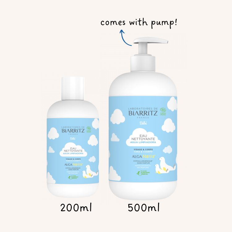 Organic No-Rinse Cleansing Water in 2 bottle sizes